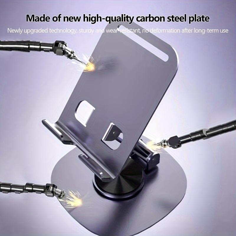 Suport rotativ la 360° din aluminiu pentru telefon mobil, ridicare reglabilă, suport portabil pentru tabletă, potrivit pentru toate telefoanele mobile, tablete