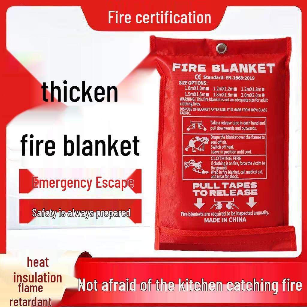 Ognioodporny koc spawalniczy 1x1 metr - Włókno szklane, ucieczka pożarowa i dymoszczelna tkanina trudnopalna