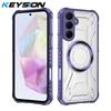 KEYSION Transparent Magnetic Case for Samsung A55 5G A35 A25 A15 Silicone+PC Shockproof Phone Back Cover for for Galaxy A05S