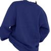 Felpa Casual da Donna con Scollo Tondo e Fodera in Pile, Vestibilità Larga per Coppie