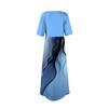 Women's Fashion Casual Short Sleeve Round Neck Splicing Floral Print Elegant Temperament Dress
