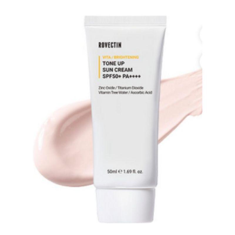 Rovectin Vita Tone-Up Brightening Sunscreen Korean K-Beauty UV Protection Sun Cream for Radiant Skin SPF50+ PA++++ 50ml