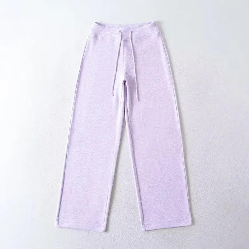Women's Comfortable Low-Waist Wide-Leg Sweatpants - Spring/Summer Floor-Length Drawstring Slimming Pants