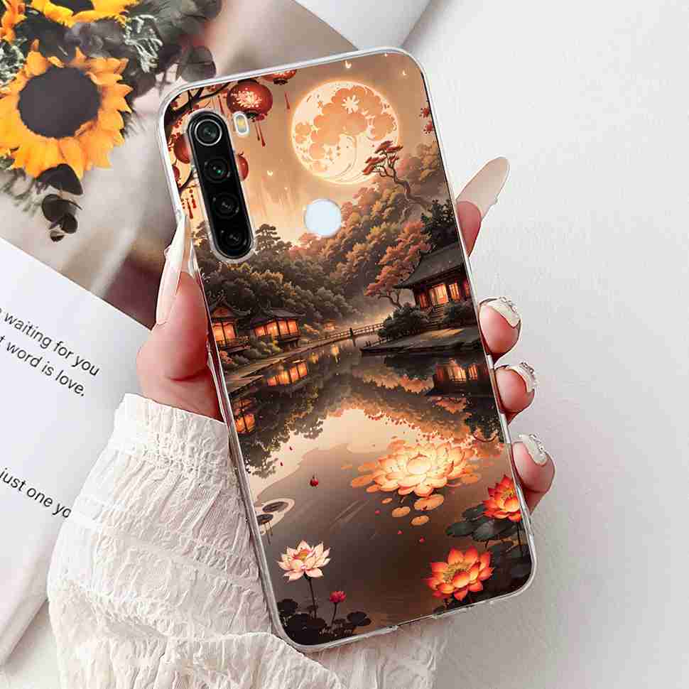For Xiaomi Redmi Note 8 Case Vintage Dragon Luxury Flower Soft Silicone TPU Cover For Redmi Note8 Note 8T Phone Cases Shockproof