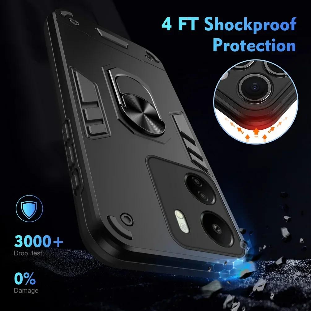 Shockproof  Armor Case for Xiaomi Redmi Note 13 Pro Plus 4G 5G 12 11 10 13C 12 12C 10C 10 A3 A2 K60 Ultra Magnetic Stand Cover