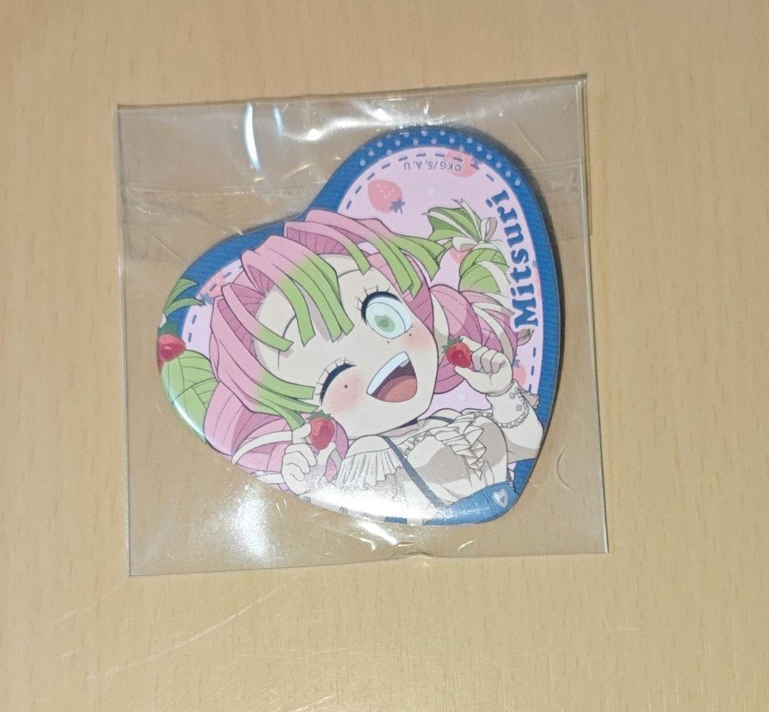 

[USED] Demon Slayer Strawberry Festival 2025 Heart Can Badge Mitsuri Kanroji