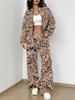 Retro Pattern Autumn and Winter New European and American Women's Clothing Rose Printing Suit Women