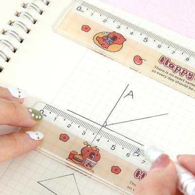 Dessin animé Mignon Capybara Règle Équerre Rapporteur Multifonctionnel Portable Outils de Mesure Étudiants Fournitures Scolaires de Bureau