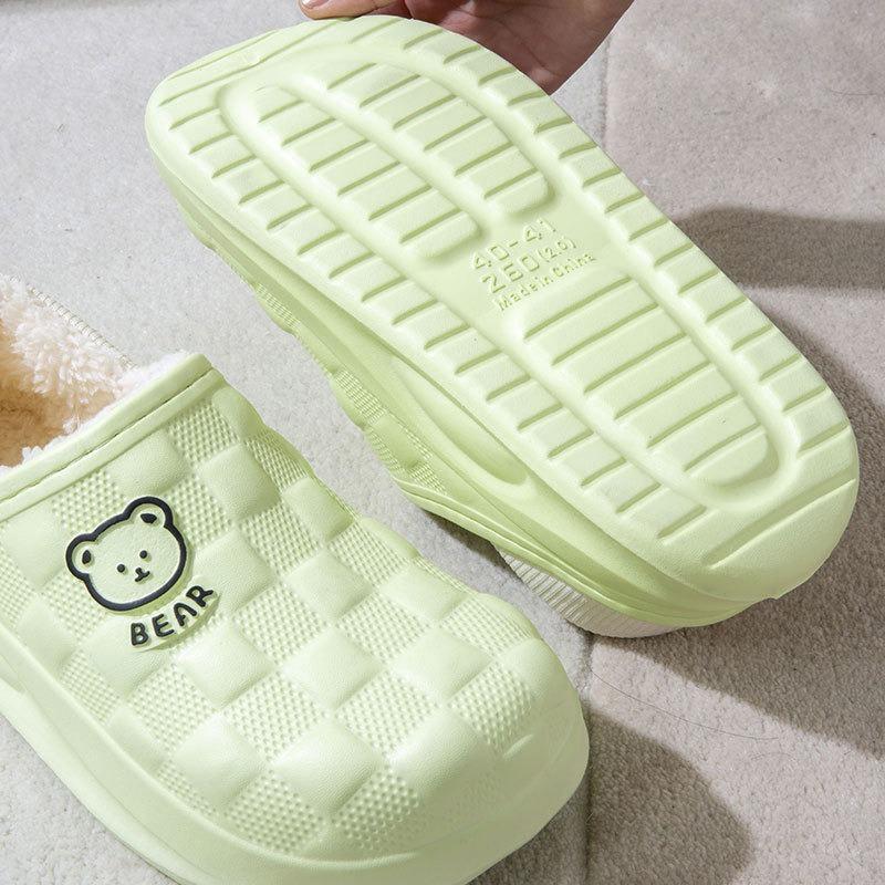 Waterproof cotton slipper bag and autumn and winter new thick-soled non-slip indoor home winter cotton shoes women's confinement shoes