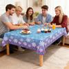Yousheng Disposable Tablecloth Waterproof Snowflake Tablecloth Sparkling Winter Theme Table Cover for Christmas New Year Parties