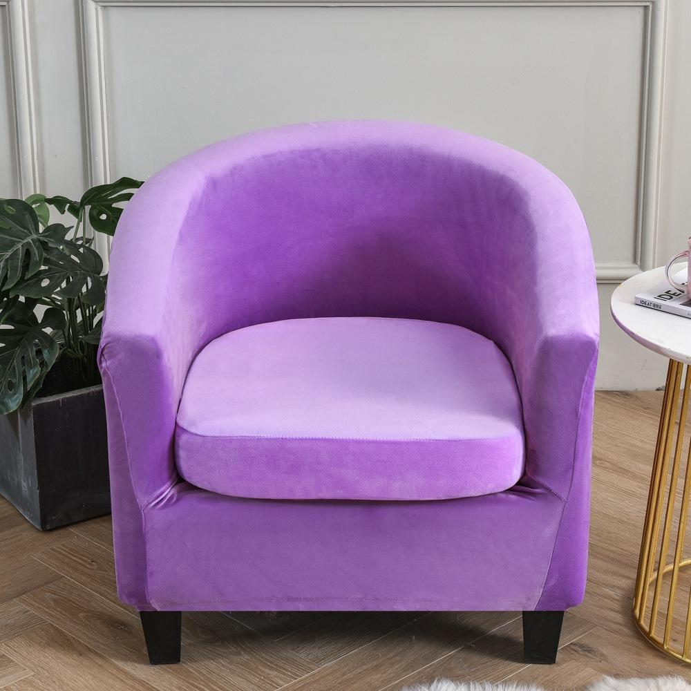 Velvet Club Chair Cover 2pcs/Set Tub Sofa Cover Small Round Sofa Slipcovers for Living Room Couch Cover With Seat Cushion Covers
