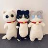 Kawaii Siamese Cat Plush Toy Long Oblong Orange Black Kitten Cats Nap Sleep Pillow For Kids School Home Bed Decor Hug Cushion