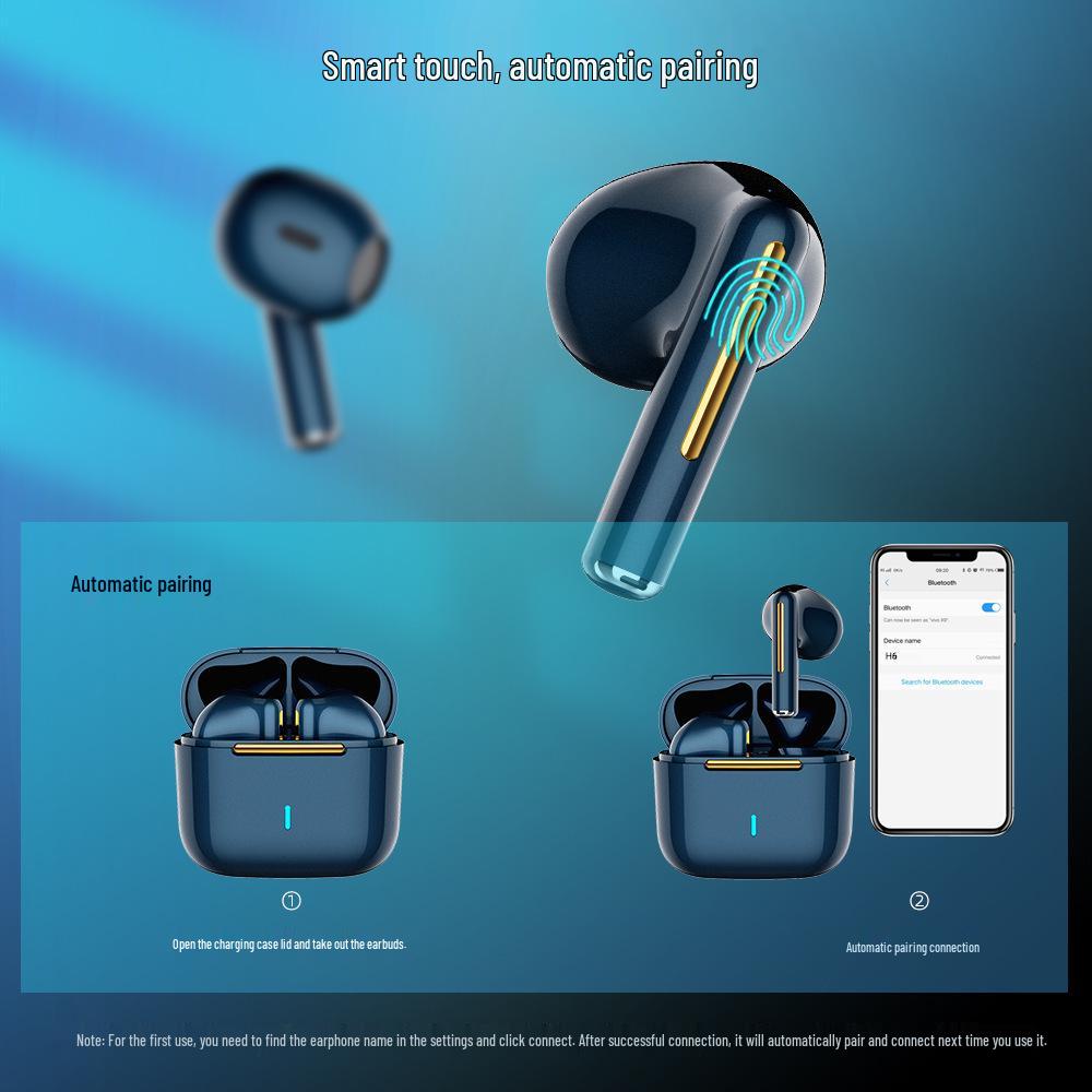 Model H6 Semi-In-Ear Sports TWS Bluetooth Earphones with AI Translation, Wireless & Bluetooth 5.4