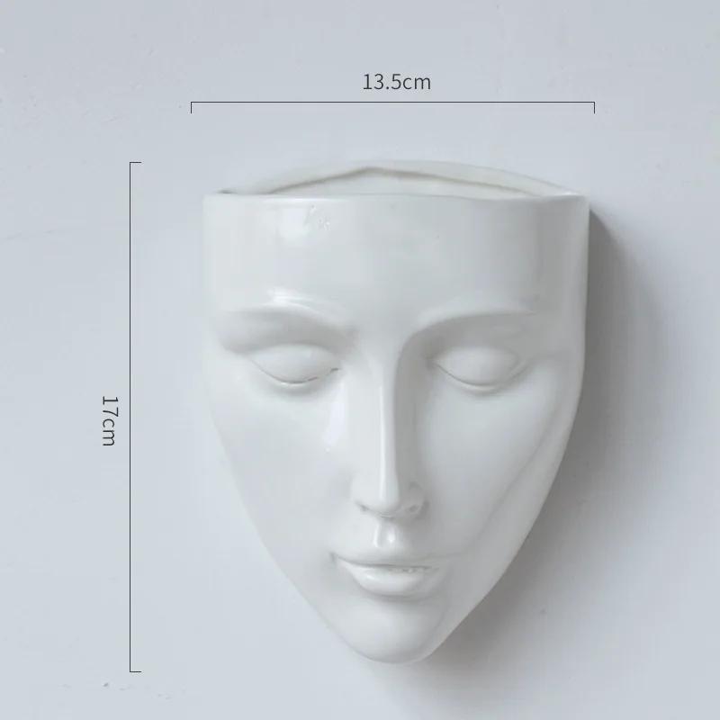 Silent Human Face Ceramic Vase Creative Wall-mounted Vase Table Decoration Plant Pots Flower Arrangement Room Aesthetic Decor