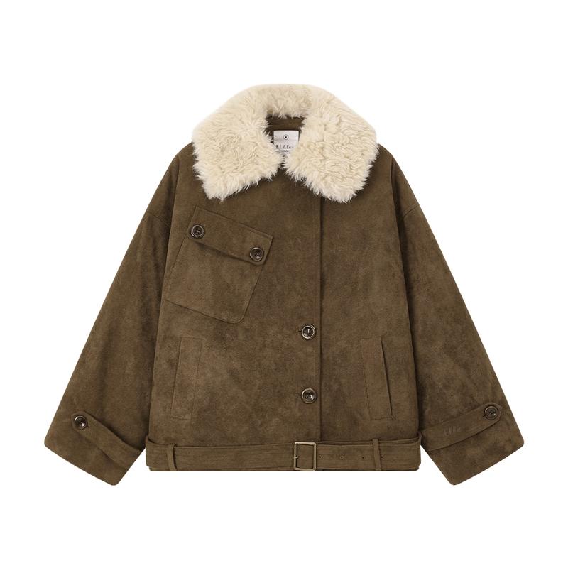 ELLE KIDS Girls Quilted Faux Suede Jacket 160