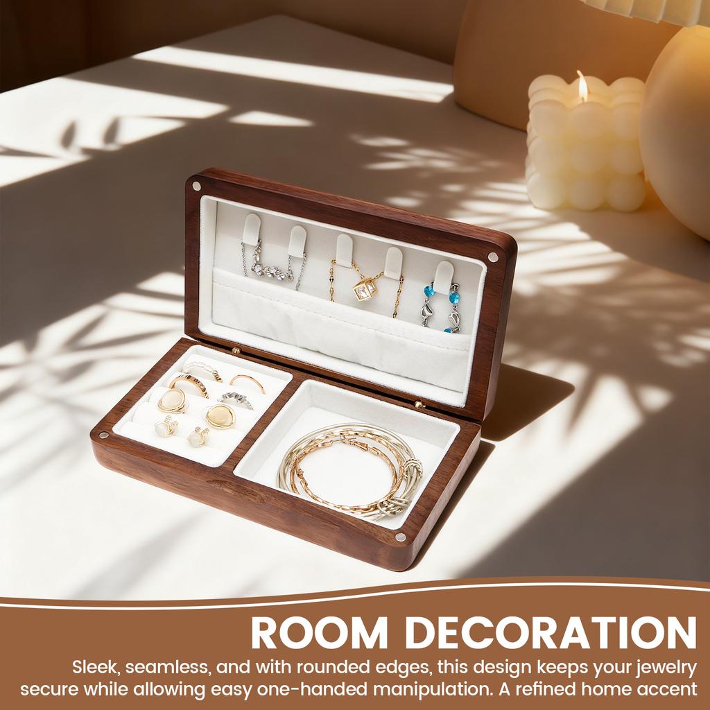 Wooden Jewellery Box Necklace Ring Bracelets Earrings Storage Cases Present Trinket Unique Birthday Anniversary Gift