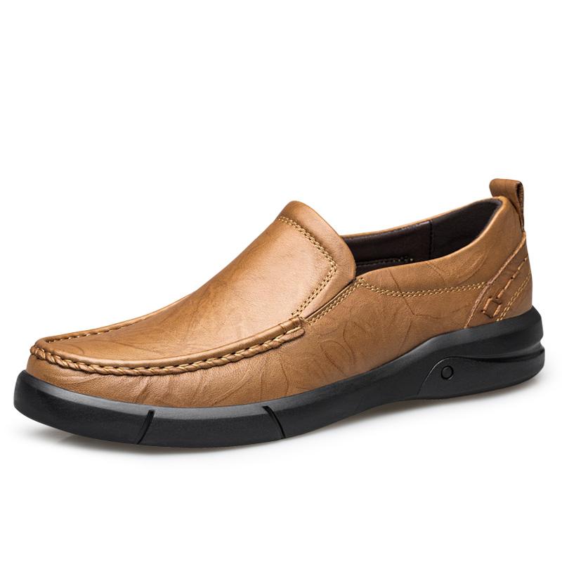

Мужская повседневная обувь из натуральной кожи, удобные классические мужские туфли без застежек, удобные мужские туфли для клуба, универсальные мужские туфли, лоферы 46 коричневый