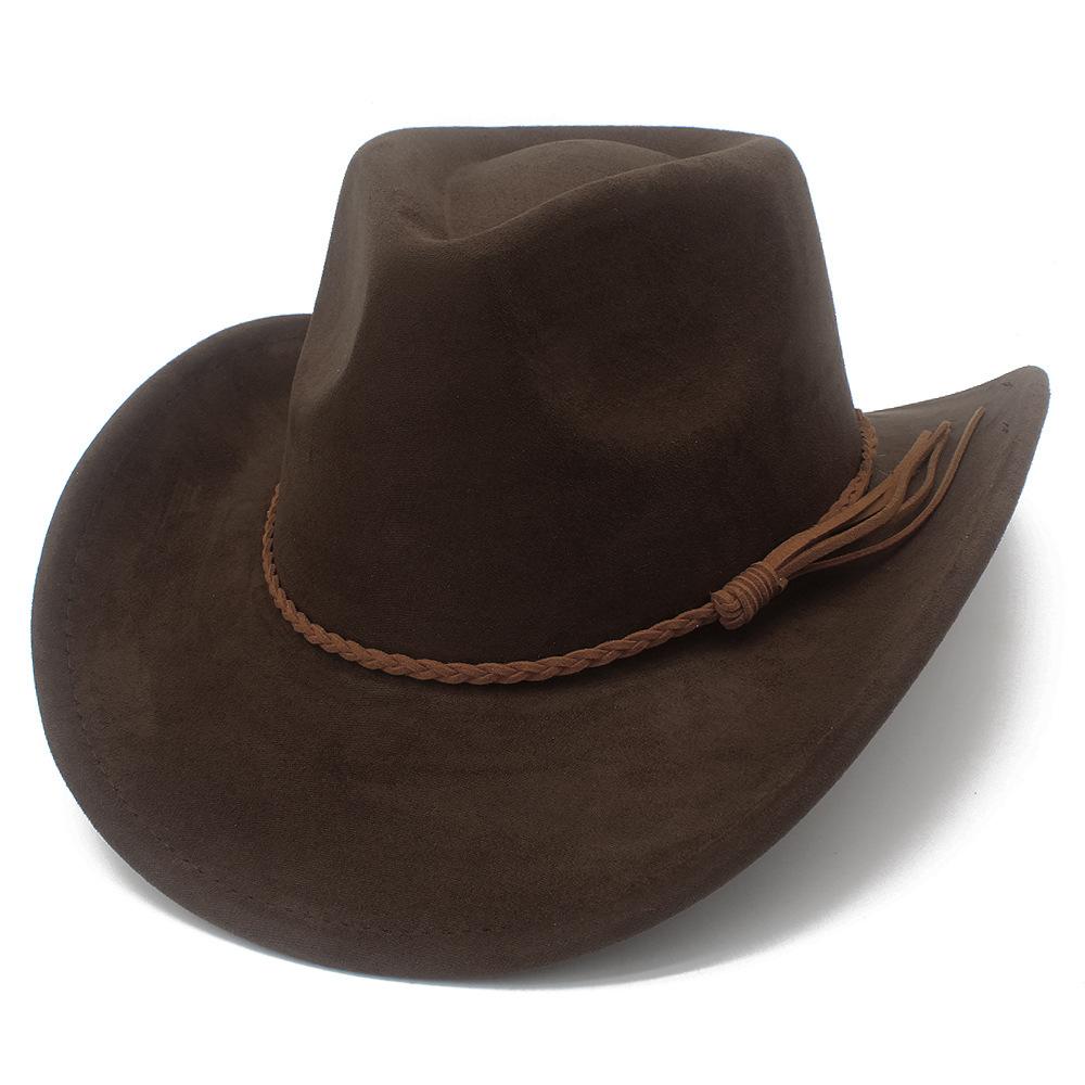Fashion High-end Suede Men and Women Couples Curved Brim Cowboy Hat Versatile Travel Visor Vacation Jazz Hat