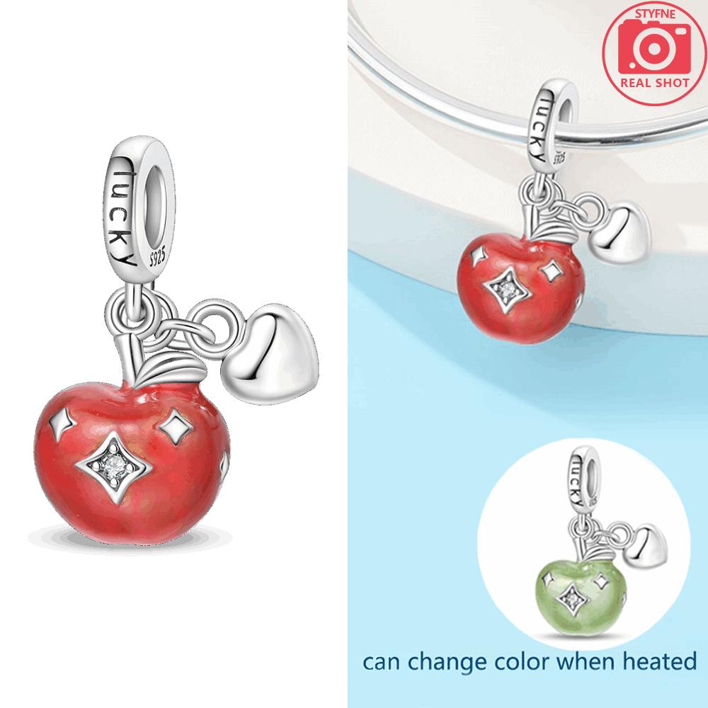 Pink Music Microphone Rose Flower Lucky Apple White Headphones Copper Bead Fit Women Bracelet Diy Valentine'S Gift Jewelry