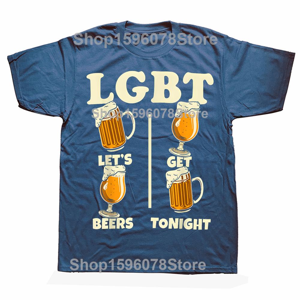 Vtipné LGBT Pojďme dnes na pivo Pivo 100% Bavlna Trička Pánská Móda Ležérní Tričko Volné Oversized Streetwear Tričko