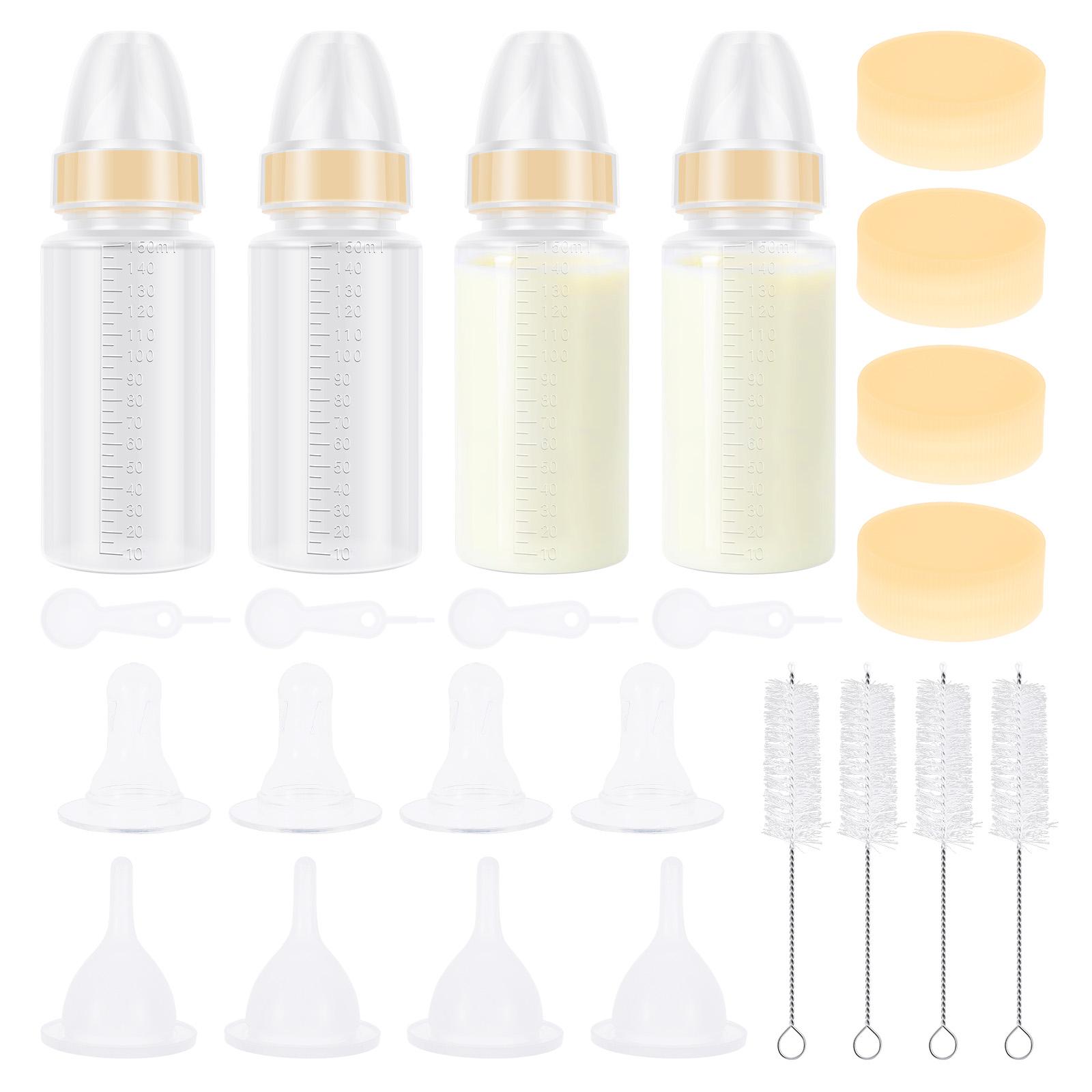 

4Pcs Puppy Kitten Nursing Bottle Nipple 150ml Pet Feeding Drinking Water Milk for Small Animals Newborn Dog and Cat Nursing