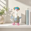 Porch Goose Costumes for 7 Inch Goose Statue, Striped Sweater Straw Hat Sunglasses Chain Set, Easy To Wear Soft Fabric Outdoor Decor Accessories