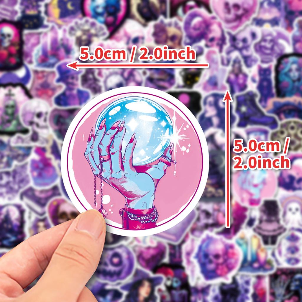 100 Purple Gothic Graffiti Stickers Decorative Luggage Pens Guitar Notes Waterproof Stickers