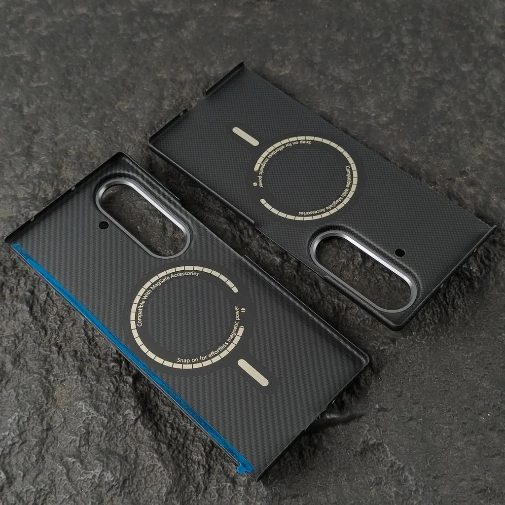 Per Samsung Galaxy Fold 8 Ultra con Custodia Magsafe Custodia in Fibra di Carbonio Aramidica Copertura Magnetica per Custodia Galaxy Z Fold 8 Ultra Capa
