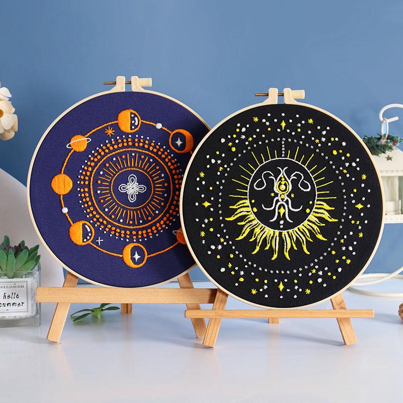 Star Planet Embroidery Handmade Diy Material Kit, Moon Sun Universe New Product