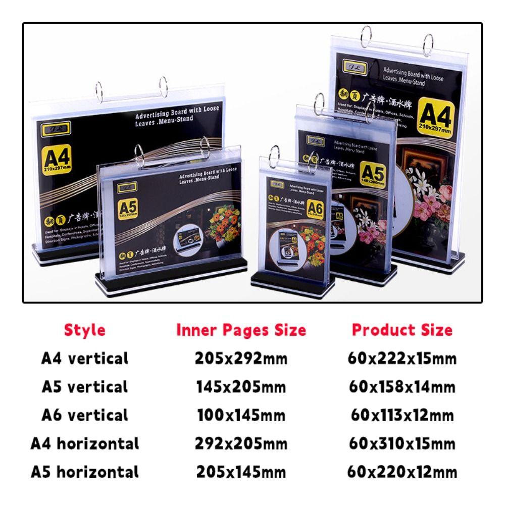 A4/A5/A6 Schreibtisch-Displayständer Acryl Menü-Preisschild-Displayständer Postkartenhalter Supermarkt