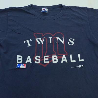 T-shirt vintage anni '90 MINNESOTA TWINS CAMPIONE taglia L baseball mlb morbida