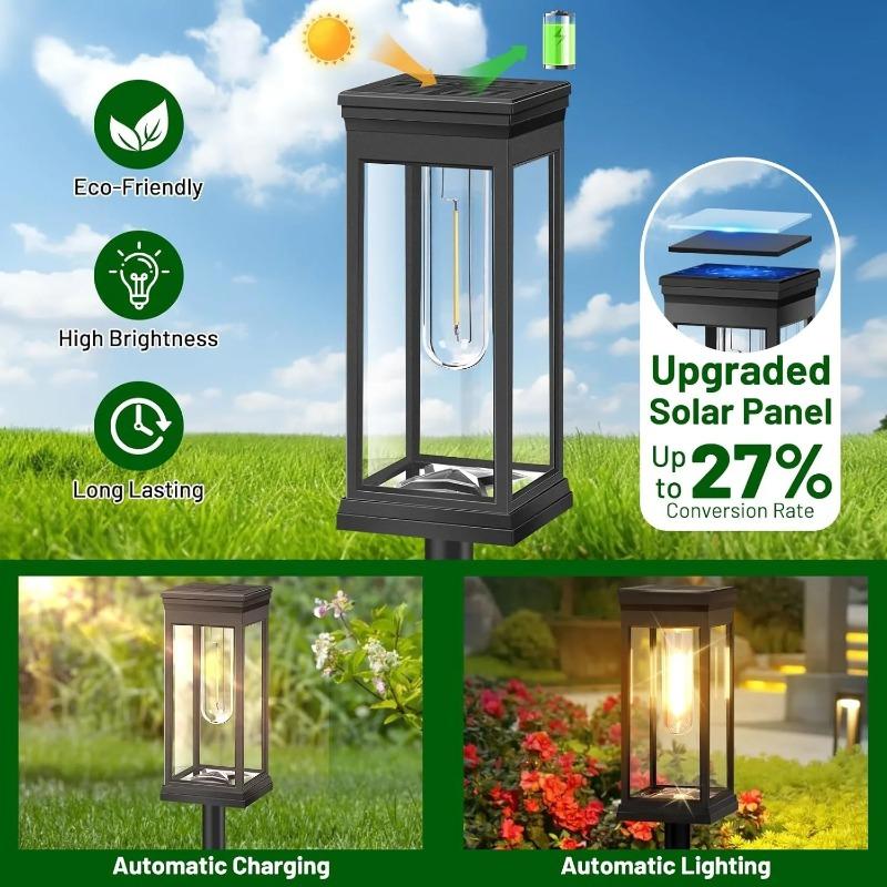 Bright Outdoor Solar Lights Waterproof Pathway Landscape Lamps Energy Efficient Lighting for Yard Garden Walkway Driveway Night