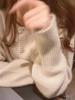 European 100% Pure Wool Knitted Cardigan: Women's Round Neck, Autumn/Winter, High-End Loose Fit Sweater Coat