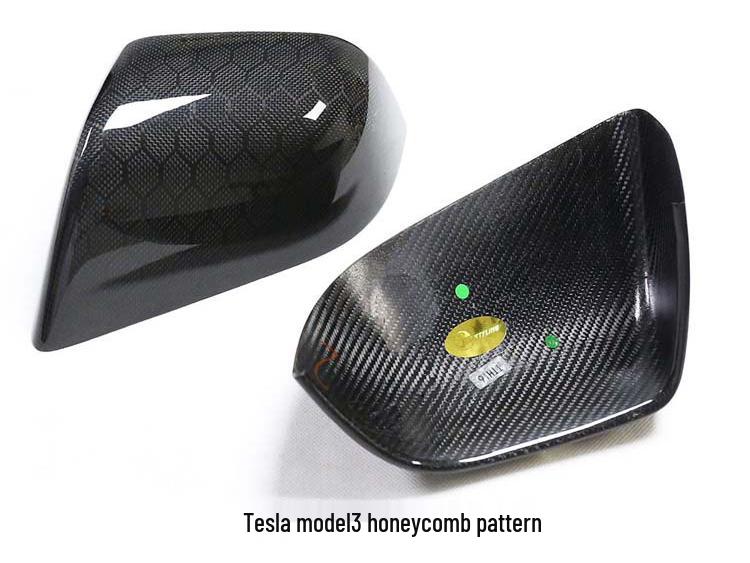 High-Demand Dry Carbon Fiber Rearview Mirror Cover for Tesla Model 3/Y/S/X - Stick-On Type