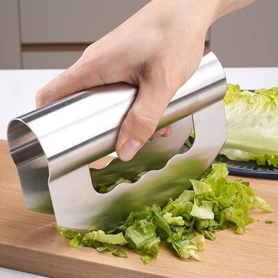 Salad Chopper With Protective Cover Stainless Steel Double-head Cut Salad Chopper For Home Kitchen