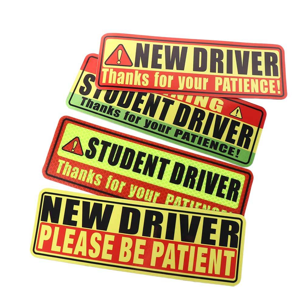 2 Pack Student Driver Magnet - 10.12x3.54 Inch Reflective Magnetic New Driver Sticker For Car Bumper Safety