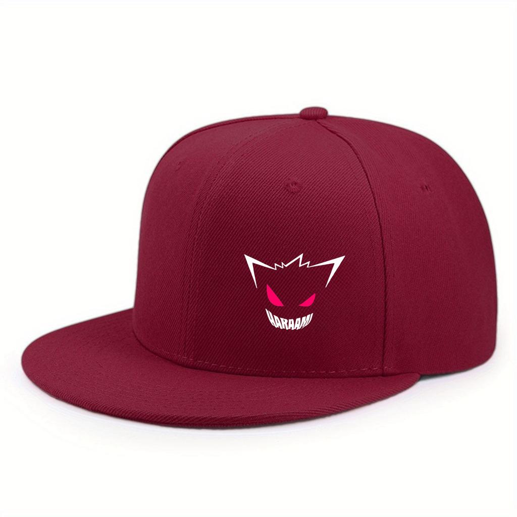 With Printed Pattern Flat Brim Baseball Cap For Men And Women, Outdoor Use Sportss Event Casual Cap, Hip-Hop Street Style Latest Cute Expression