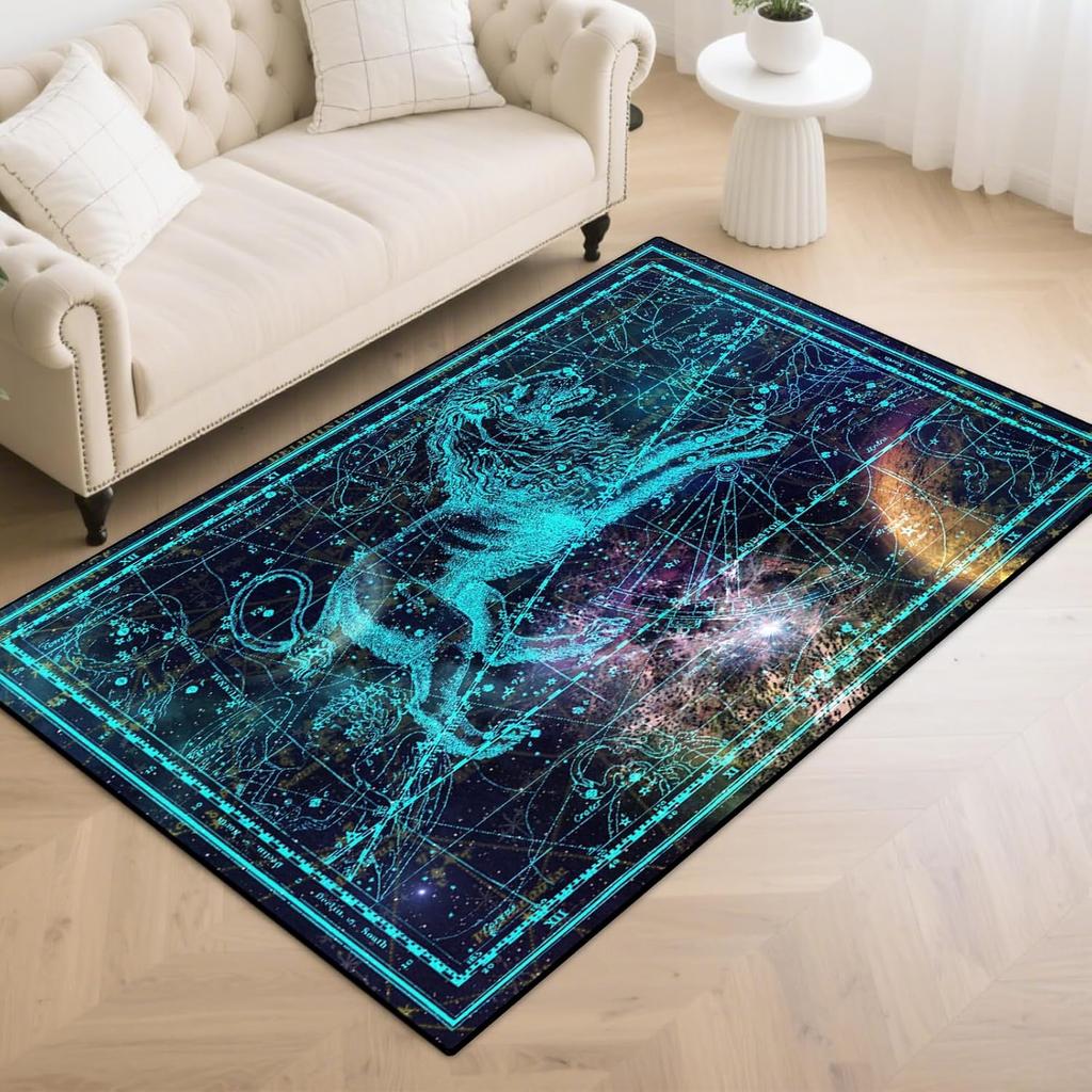 Constellation Design Teen Carpet Rug Doormat, Low-Pile Floor Carpet for Computer Children Bedroom Indoor Front Entrance Living