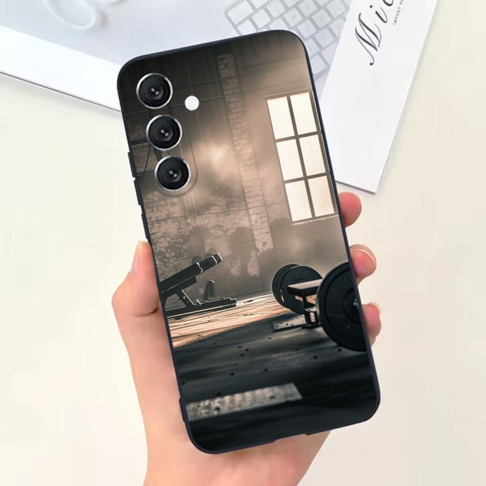 

Gym Fitness Bodybuilding Phone Case For Samsung Galaxy A13,A21s,A22,A31,A32,A52,A53,A71,A80,Soft Black Shell Samsung a11
