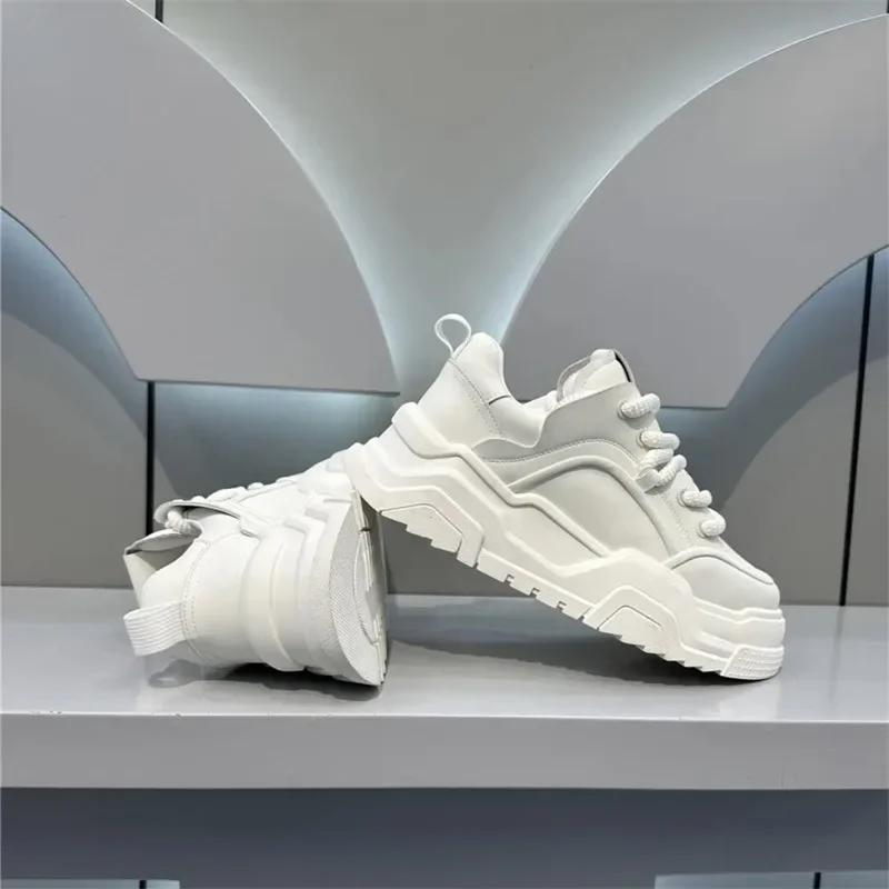 Designer Style Men Shoes White Comfortable Thick Platform Sneakers Fashion Casual Shoes Men  New Brand Sports Trainers Tenis