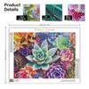 5D DIY Diamond Painting Succulent Plants Embroidery Cross Stitch Landscape Craft Kit Home Decoration 30x40cm/12x16inch