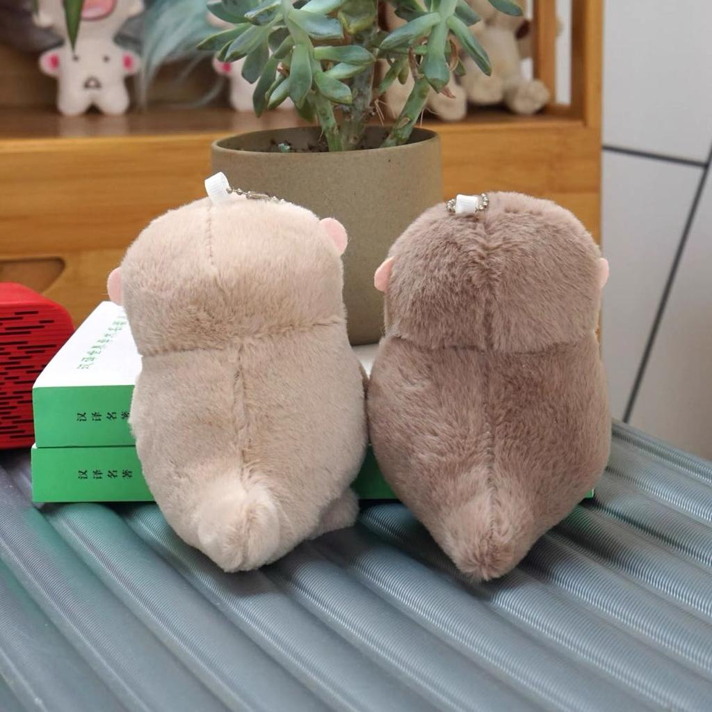 Cute Otters Holding Fish Plush Doll Keyrings Lightweight Hanging Pendant Props For School Bag Key Wallet Doll Toy Gifts 11cm