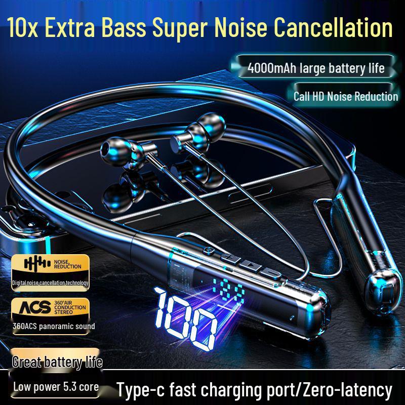 Deep Bass Bluetooth In-Ear Earphones with Long Battery Life, Noise Reduction & Waterproof Design for Sports, Gaming & Running