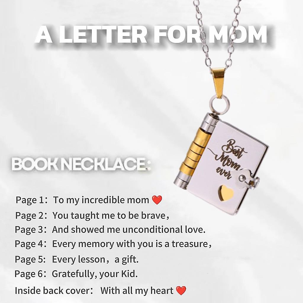 Engraved Titanium Steel Necklace - Fade-Resistant, Emotional Book Pendant, Women's Clavicle Chain Jewelry 