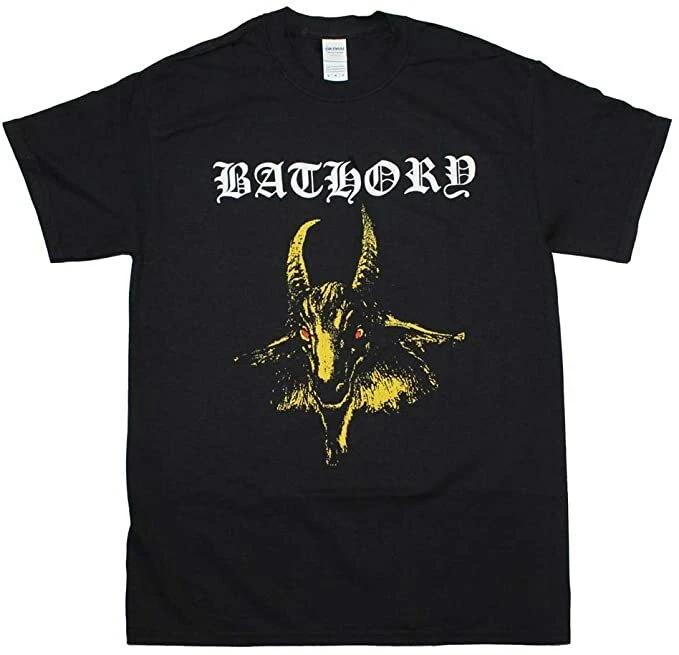 Bathory Band Music Song Yellow Goat Logo Red Eyes Men s Cotton T-Shirt S