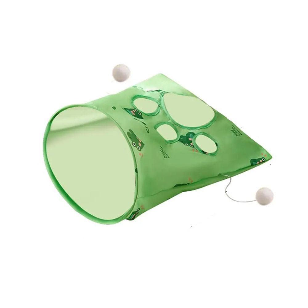 

Полиэстер Игрушки для кошек Сумка-дрель Складная Кошка Интерактивная игрушка Сумка-туннель для кошек Мелкое животное зелёный