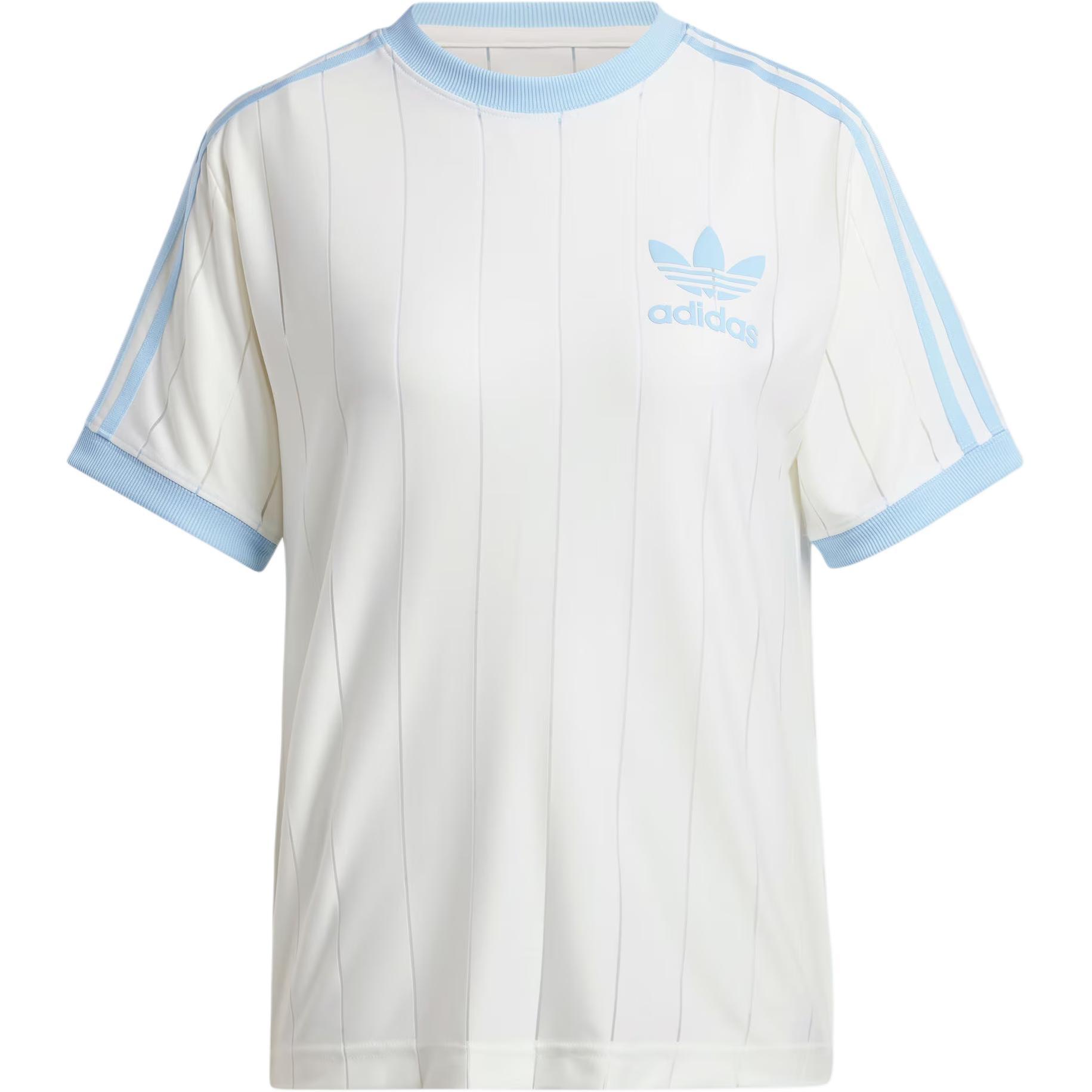 (WMNS) adidas Originals 3 Stripe Graphic T-shirt Asia Sizing White Blue Women s IR7469 L