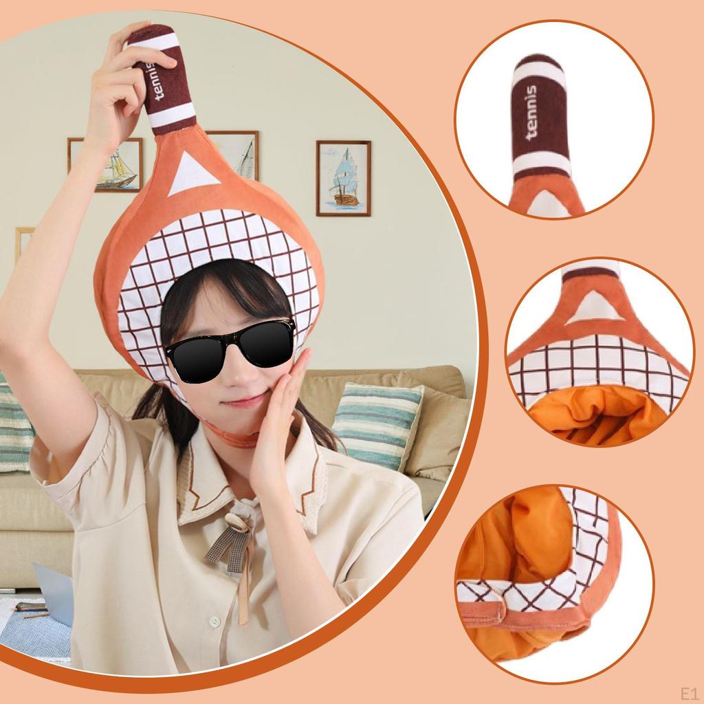 Tennis Racket Costume Hat Fun Headpiece for Role Play Birthday Cosplay Carnival