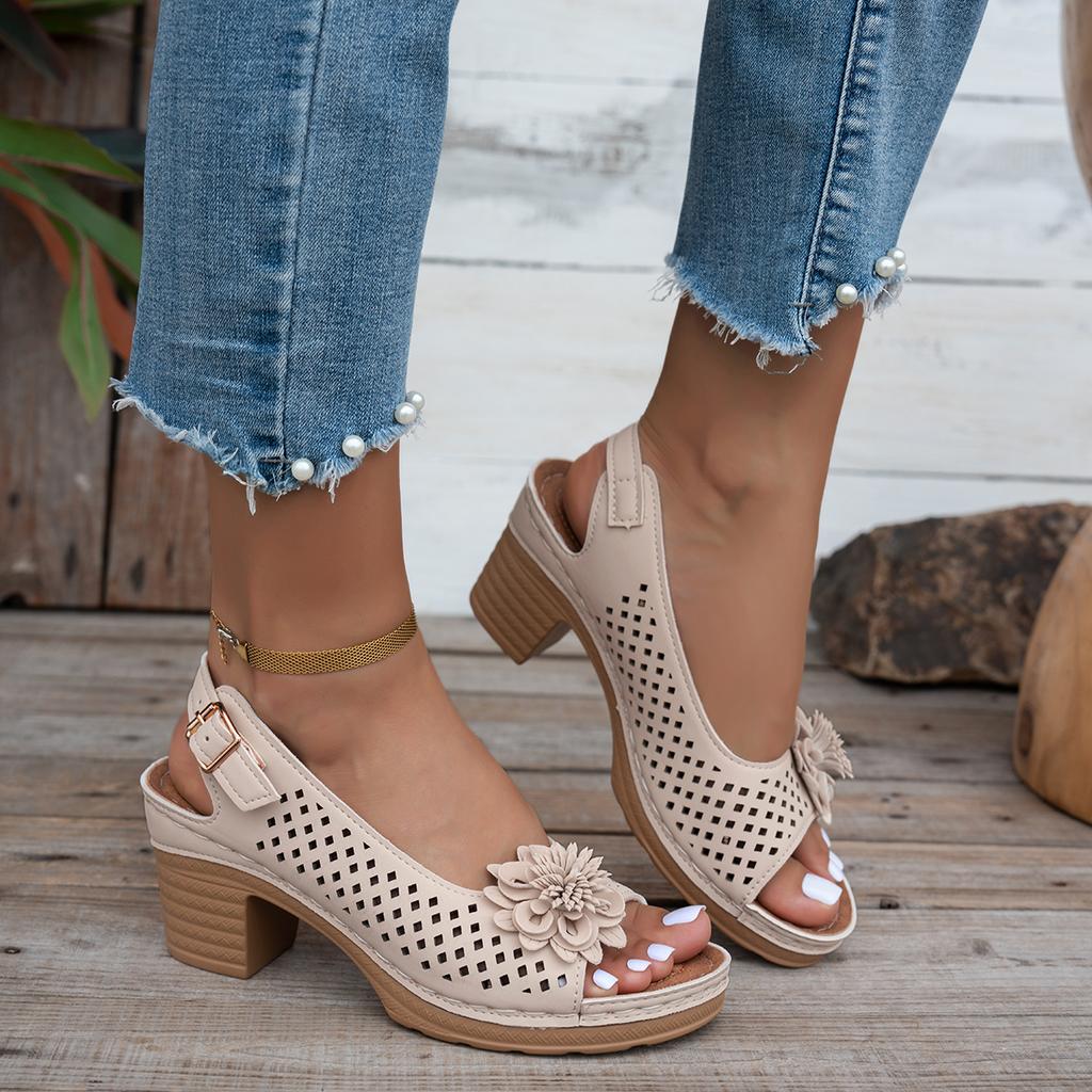 Sandalias de Moda Retro para Mujer 2025 Nuevo Verano Clásico Slip-on Ligeras Cómodas Zapatos de Tacón Alto Sandalias Transpirables Mujer Mujer