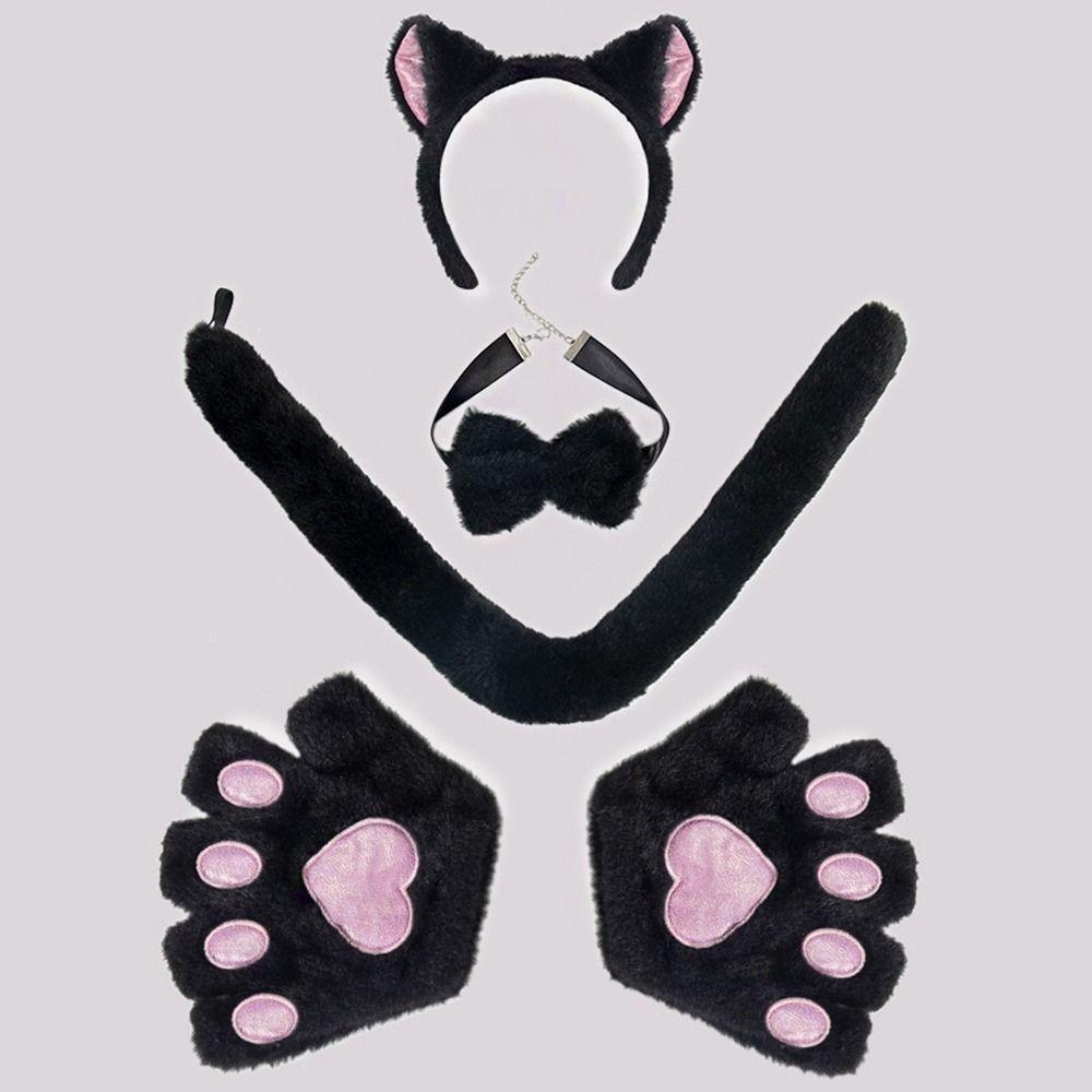 Jk Cosplay Headwear Lolita Halloween Dress Up Funny Cat Ears Headband Set  Girl/Women